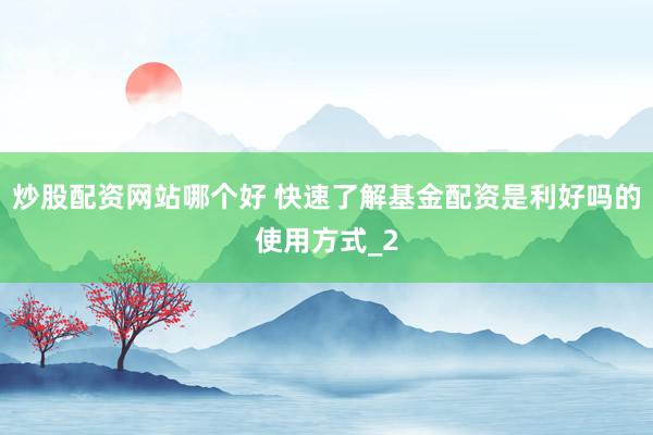 炒股配资网站哪个好 快速了解基金配资是利好吗的使用方式_2
