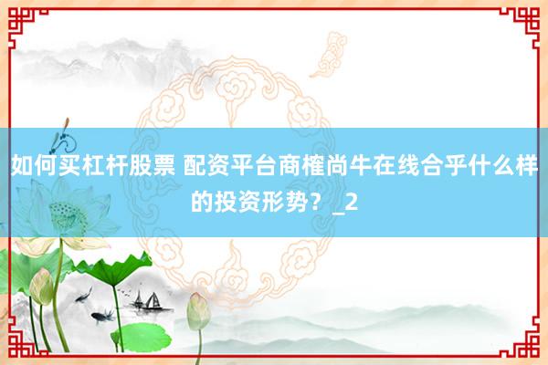 如何买杠杆股票 配资平台商榷尚牛在线合乎什么样的投资形势？_2