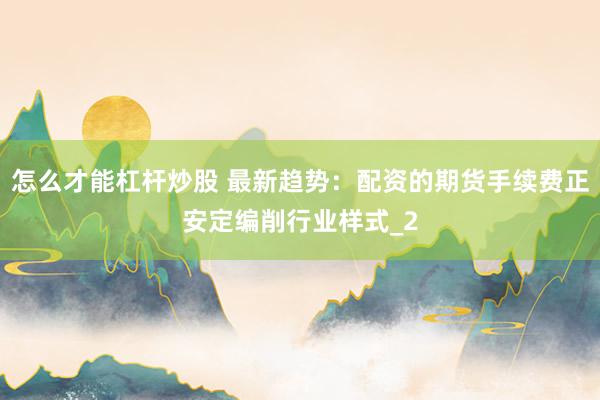 怎么才能杠杆炒股 最新趋势：配资的期货手续费正安定编削行业样式_2