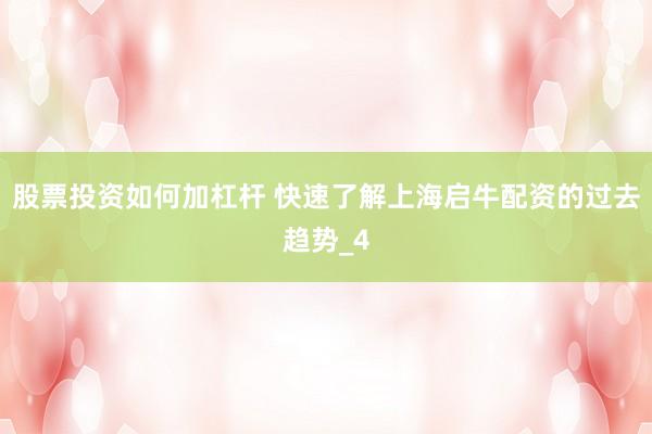 股票投资如何加杠杆 快速了解上海启牛配资的过去趋势_4