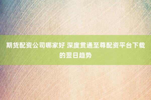 期货配资公司哪家好 深度贯通至尊配资平台下载的翌日趋势