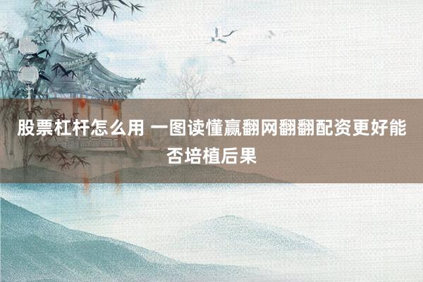 股票杠杆怎么用 一图读懂赢翻网翻翻配资更好能否培植后果