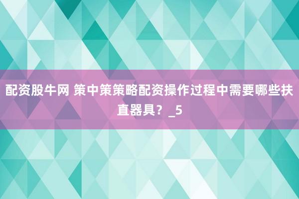 配资股牛网 策中策策略配资操作过程中需要哪些扶直器具？_5