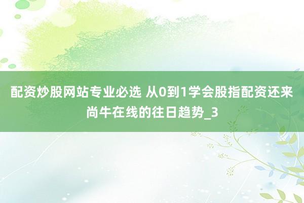 配资炒股网站专业必选 从0到1学会股指配资还来尚牛在线的往日趋势_3