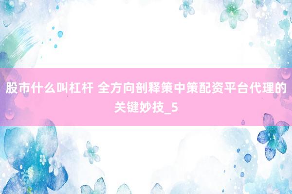股市什么叫杠杆 全方向剖释策中策配资平台代理的关键妙技_5