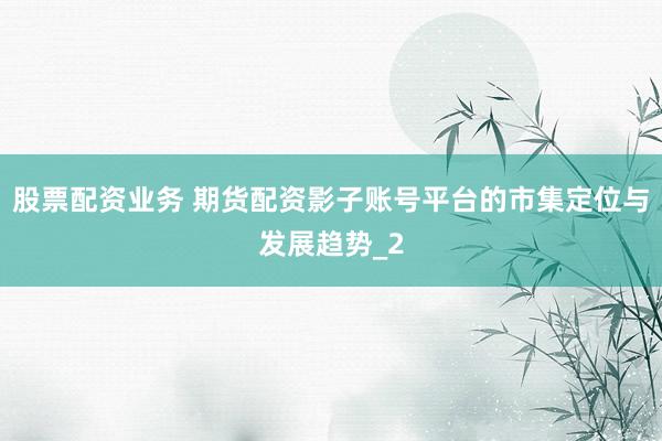 股票配资业务 期货配资影子账号平台的市集定位与发展趋势_2