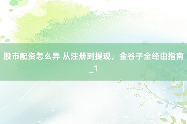 股市配资怎么弄 从注册到提现，金谷子全经由指南_1
