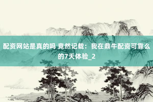 配资网站是真的吗 竟然记载：我在鼎牛配资可靠么的7天体验_2