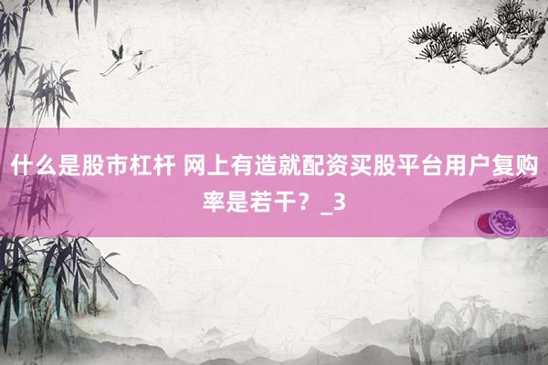 什么是股市杠杆 网上有造就配资买股平台用户复购率是若干？_3
