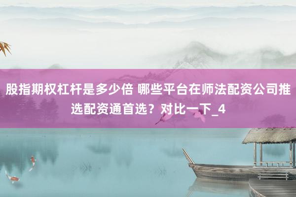 股指期权杠杆是多少倍 哪些平台在师法配资公司推选配资通首选？对比一下_4